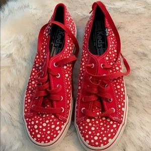 Keds Red with White Polka Dots Fashion Sneakers